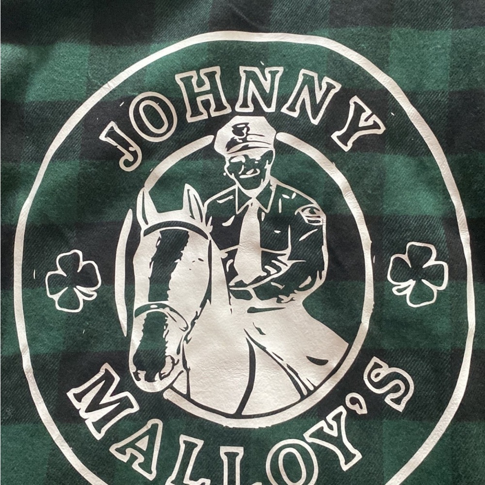 NWT Johnny malloys Irish green long sleeve plaid flannel shirt size med - Picture 3 of 8